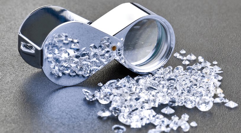 Diamond loupe with polished diamonds